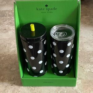 Kate Spade Black and White Polka Dot Tumbler Duo
